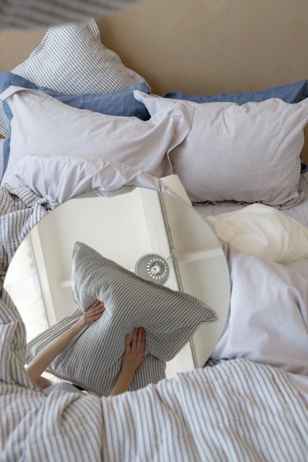 Комплект постельного белья из фактурного хлопка Lagom  Лед
